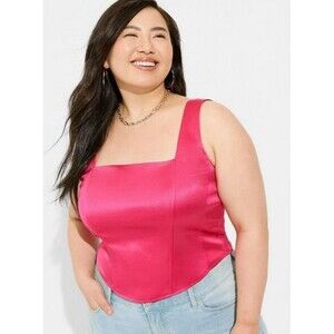 Torrid Satin Sleeveless Corset Top Pink Plus Size‎ 1